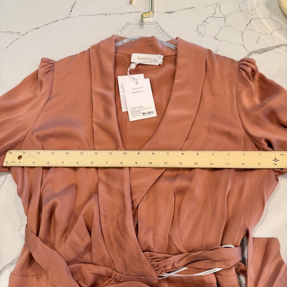 🩷 Zimmermann Silk Wrap Sash Tie Mini Dress Rose Pink AU 1 Small S - Picture 13 of 16
